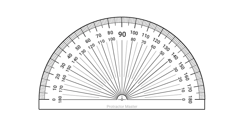 180 Degree Protractor with Bold Lines