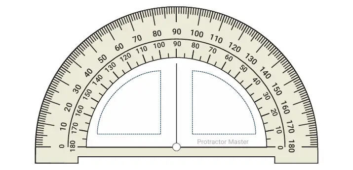 Labeled 180 Degree Protractor