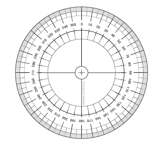 360 Degree Printable Protractor