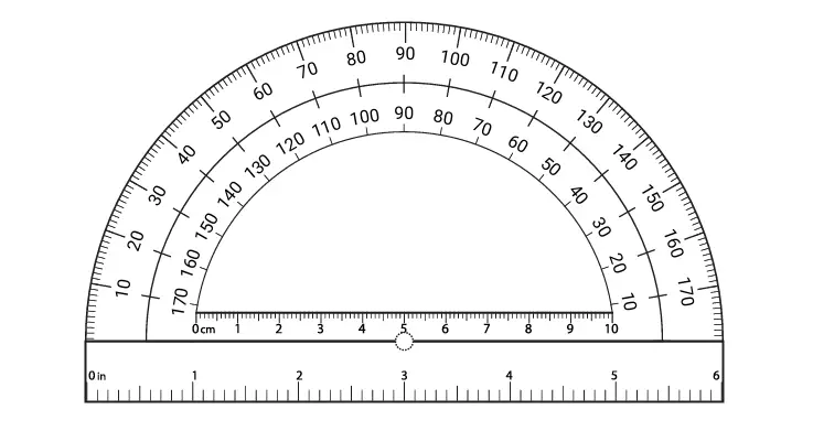 Basic ruler Printable Protractor