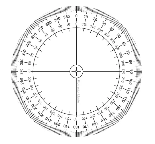 A Complete Angle Protractor for Print A4 size